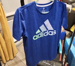 adidas Royal Blue Short-Sleeve Tee with Green & White Logo